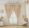 1 Panels European Romantic Flowers Embossed Jacquard Double Layer Blackout Curtain For Living Room Bedroom Home Decor Grommet Top Window Curtains