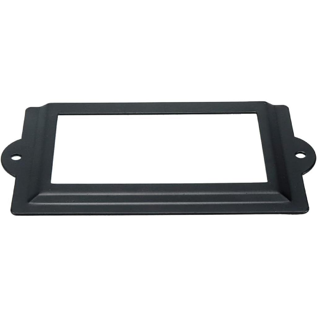 Antrader 6 Pcs 3.3" x 1.8" Office Label Holder, Metal Label Frame, Matte Black, with Screws