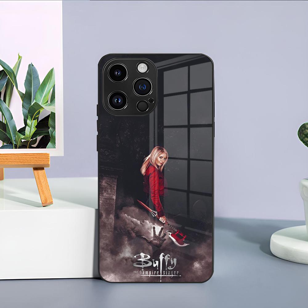 B-Buffy The V-Vampire Slayer Phone Case For IPhone 15 Pro Max 14 Pro 12 11 13 Mini X XR XS 16 Plus SE 2020 Glass Back Cover
