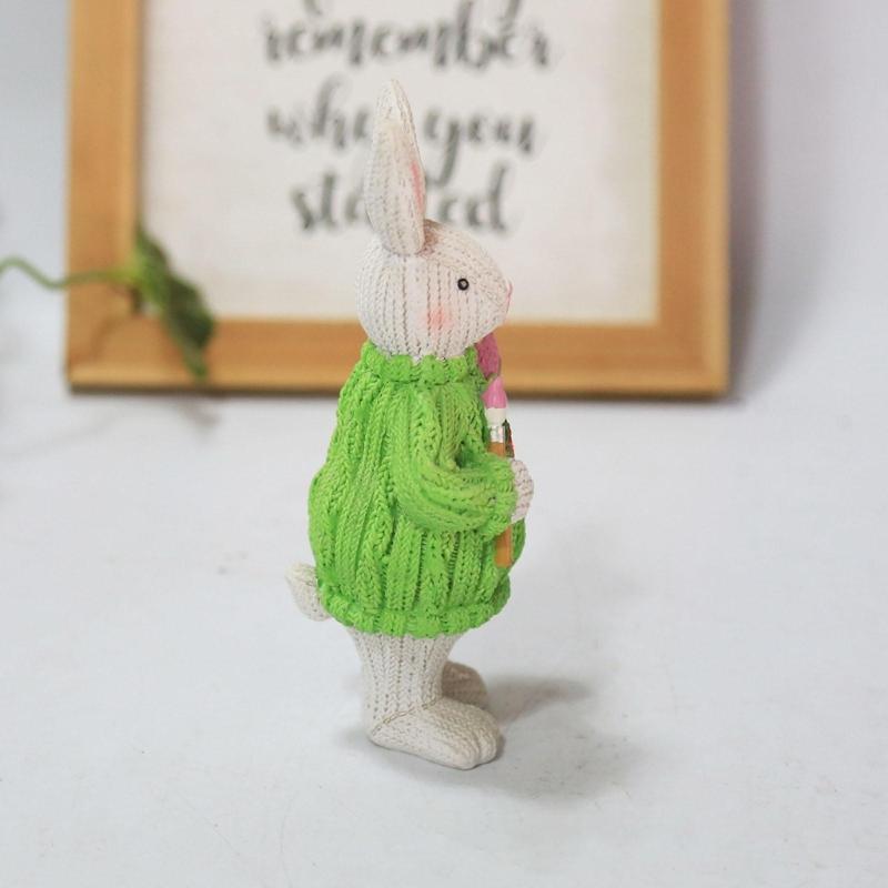 Osterhase Figur Harz Gewebte Kaninchen Skulptur Schlafsaal Party Dekoration