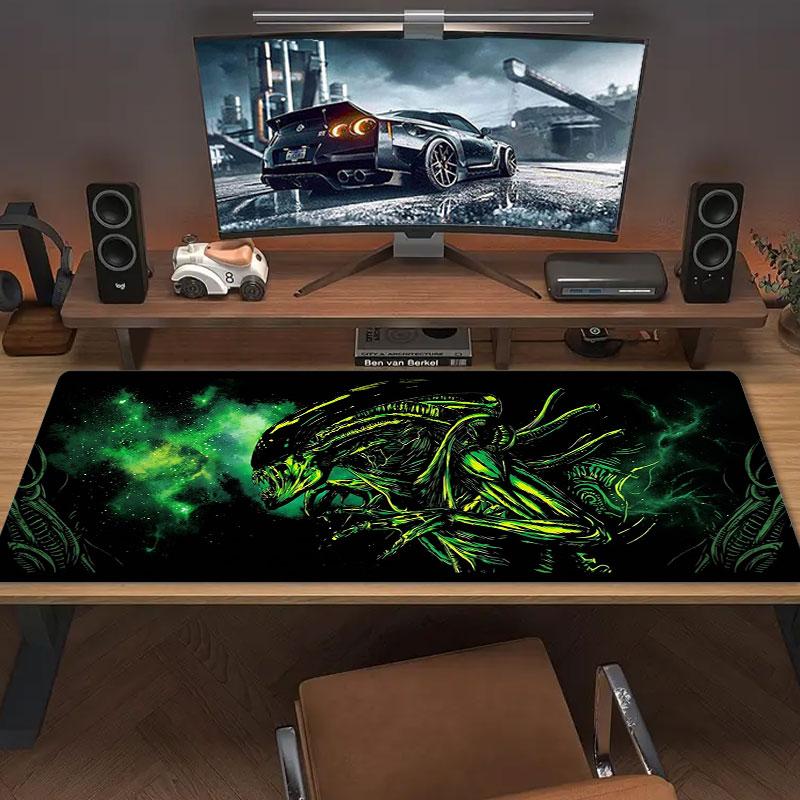 Alien Large Size Mouse Pad Large Gaming Table Cushion Nonslip Laptop Tablet Big Mousepad Xxl Mat Mini Pc Playmat With Lock Edge