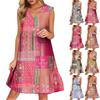 Chaleco casual de moda para mujer transpirable con cuello en V y bolsillos Vestido floral para vacaciones