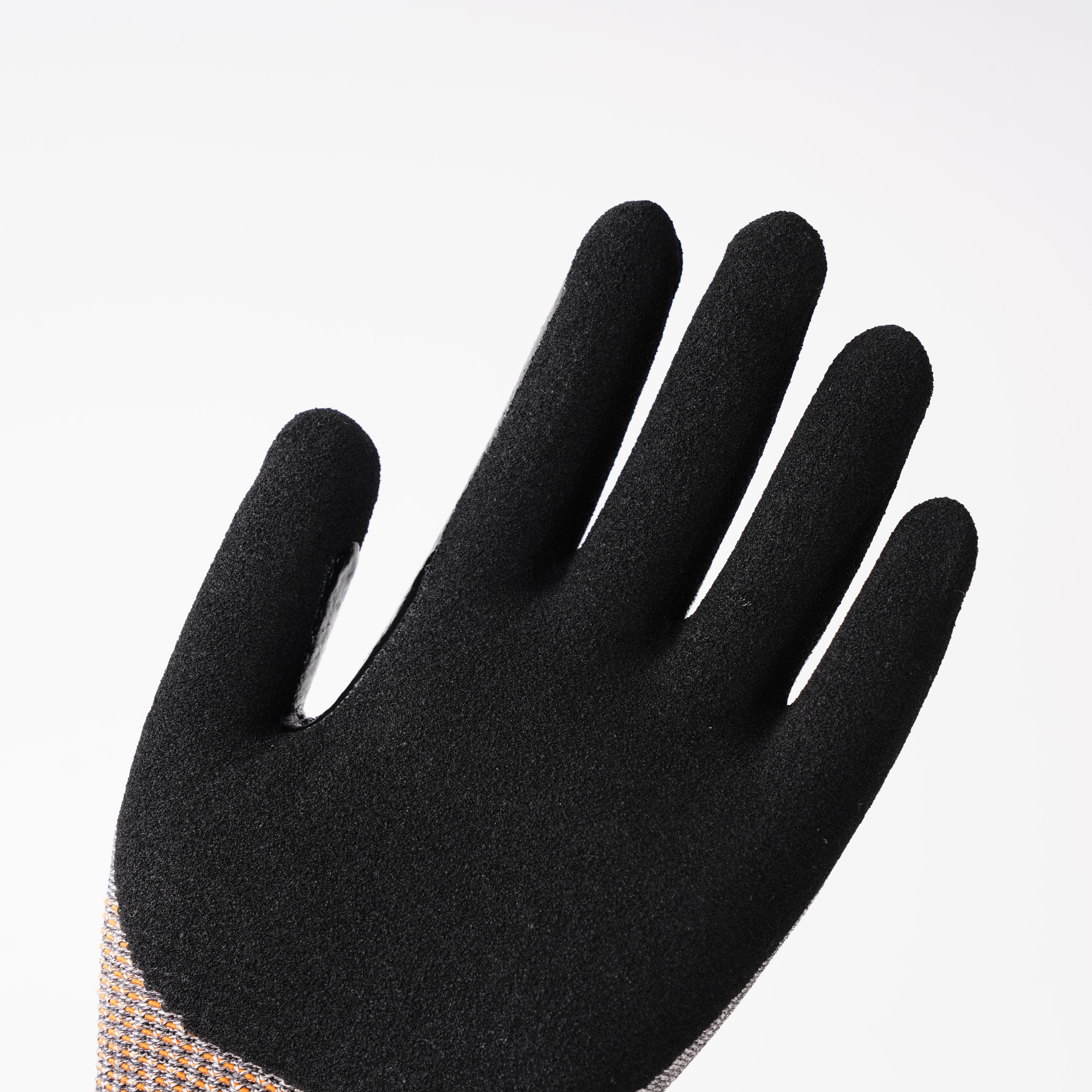 Durable HPPE Liner PU Coated Lightweight HPPE Construction Gloves Elasticated Cuff (Gray,S&Cut-Protection Gloves)