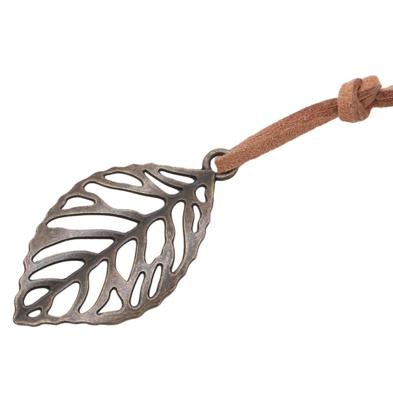 Women Men Vintage Travel Writing Journal Notebook Refillable PU Leather Diary Books with Leaf Pendant Strap