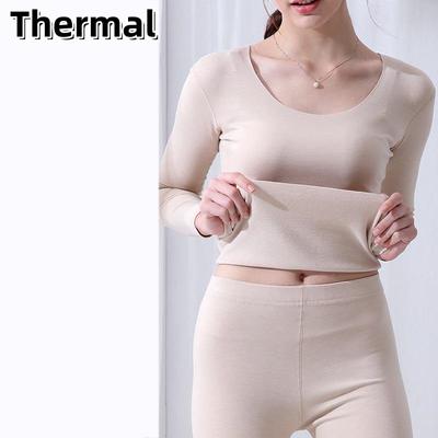 Warm Thermal Underwear Women Winter Slim Closed Thick Thermal Underwear Set, Long Sleeve