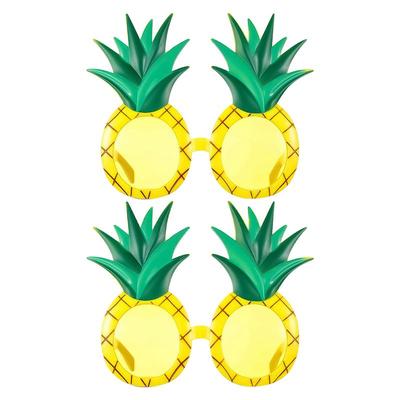 Hawaiian Sunglasses 2 Pairs Fruit Shape Sunglasses Hawaiian Tropical Pineapple Eyewear Parties Favors Booth Props For Pool Beach