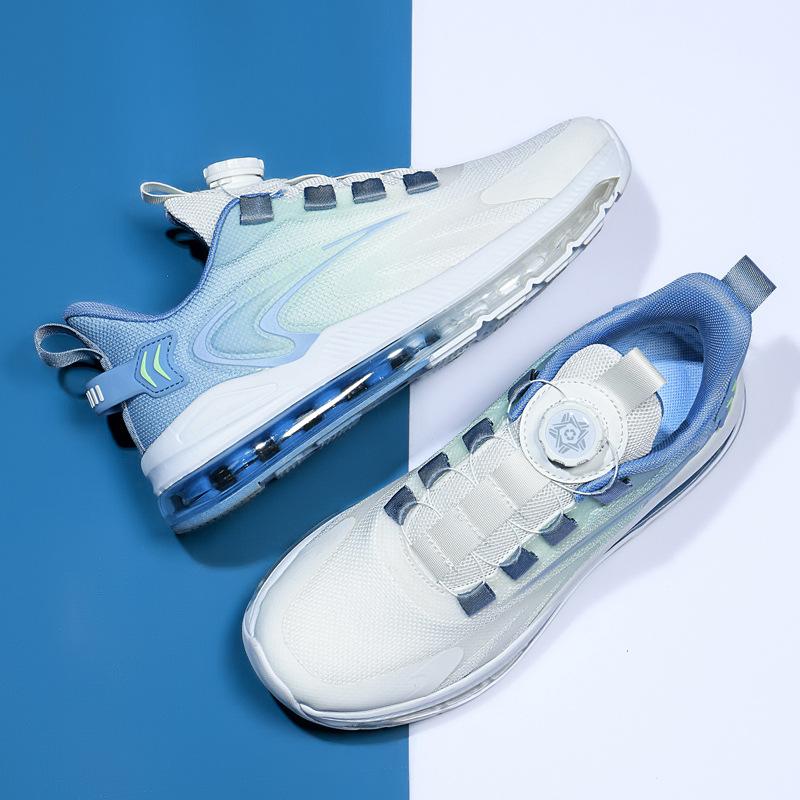 

Кроссовки для бега мужские повседневные туфли новые молодежные вращающаяся пряжка сетка воздушная подушка легкие очень большие 48 размер мужская обувь 44