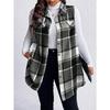Plaid Sleeveless Vest Women's Autumn Winter Oversized Wool Coat Fashion Ins Style