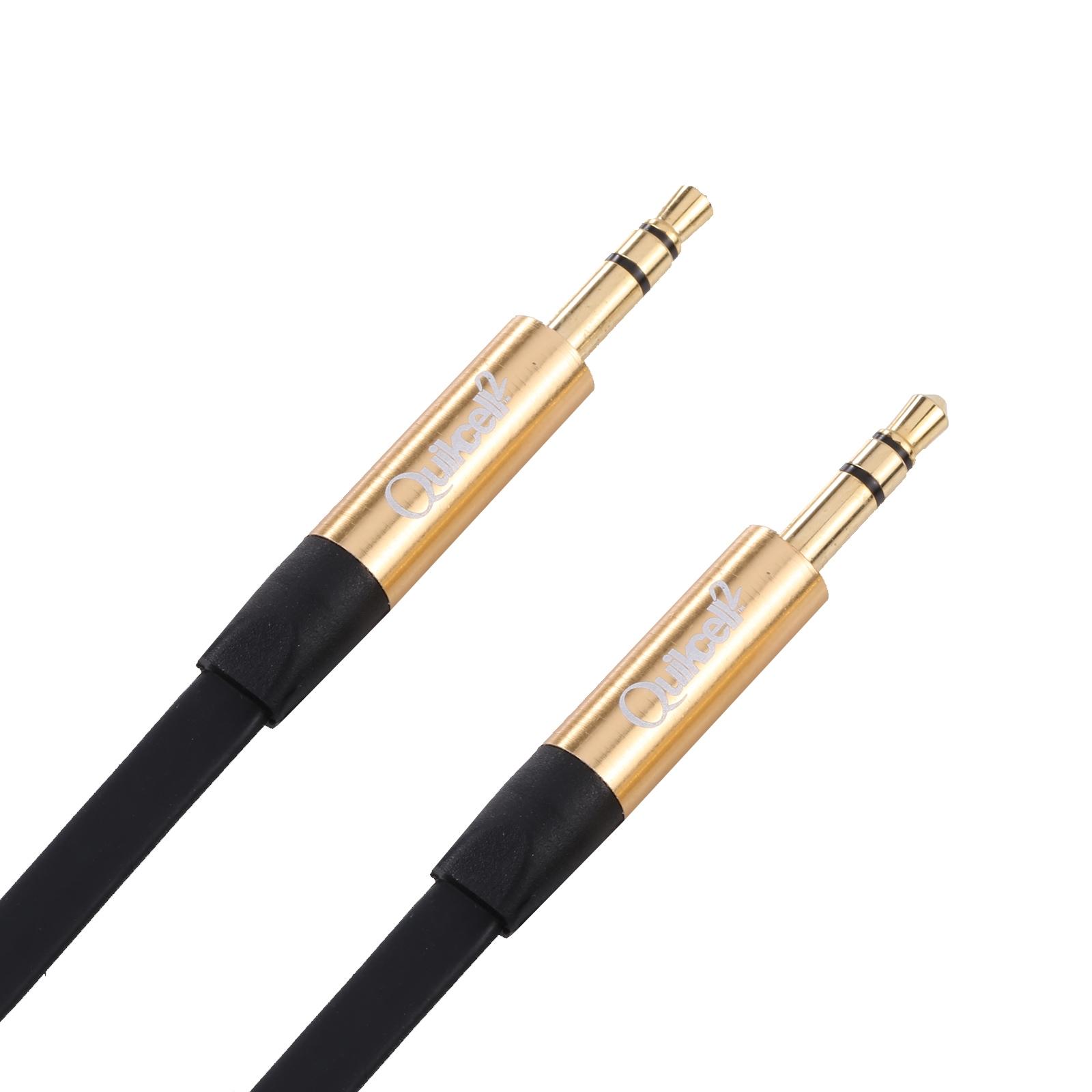 

QUILCELL 1m Audio Extension Cable Gold-plated 3.5mm Jack Male to Male Aux Cable As Shown A