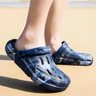 Sandals Man Summer Outdoor Slippers for Men Hole 2024 Style Casual Elegant Sale Cheap Liquidation Mascullino Pvc Shoes