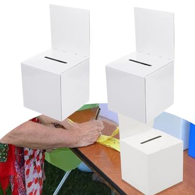 2 Pcs Ballot Box Donation Box With Removable Header Board Suggestion Box White Portable Donation Box