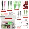 Tackle Box Soft Fishing Lures Kit Hook Set Silicone Soft Lures Hooks  Sea Equipment