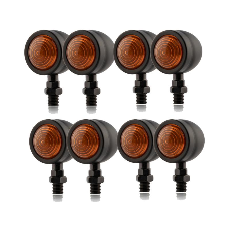 Chrome Bullet Motorcycle Turn Signal Indicator Light Retro Motorbike Blinker Lamp For Honda Yamaha Cafe Racer Bobber Signal Lamp