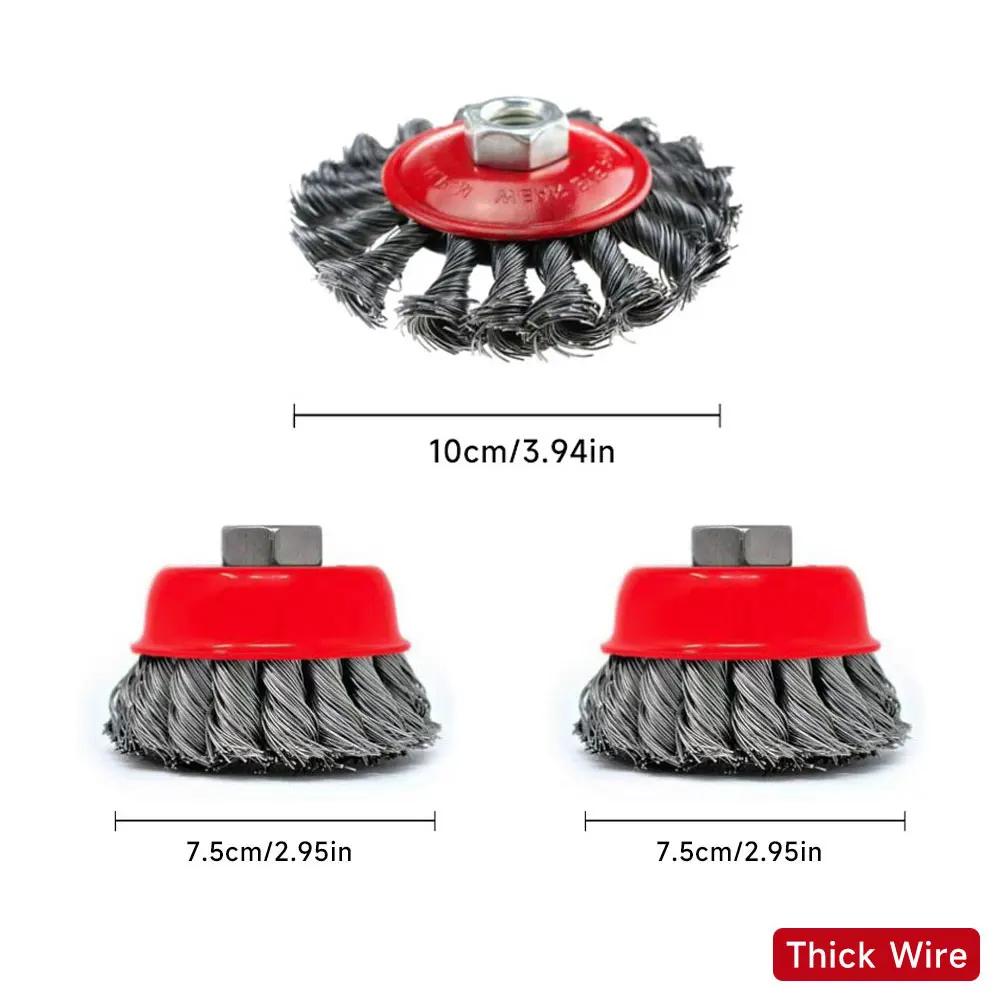 Bench Grinder Special Stainless Steel Wire Wheel Brush 5/8-11 M14x2 for Polishing Cleaning Paint Abrasive Tool Parts
