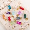 5pcs Multi-faceted Colored Double-bead Stainless Steel Pendant Compact and Exquisite for DIY Hairpin Pendant Accessory Materials