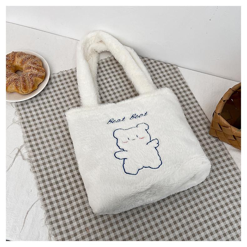 Adorable Design Bear Plush Tote Bag In Various Colors For Trendy Fashion Everyday