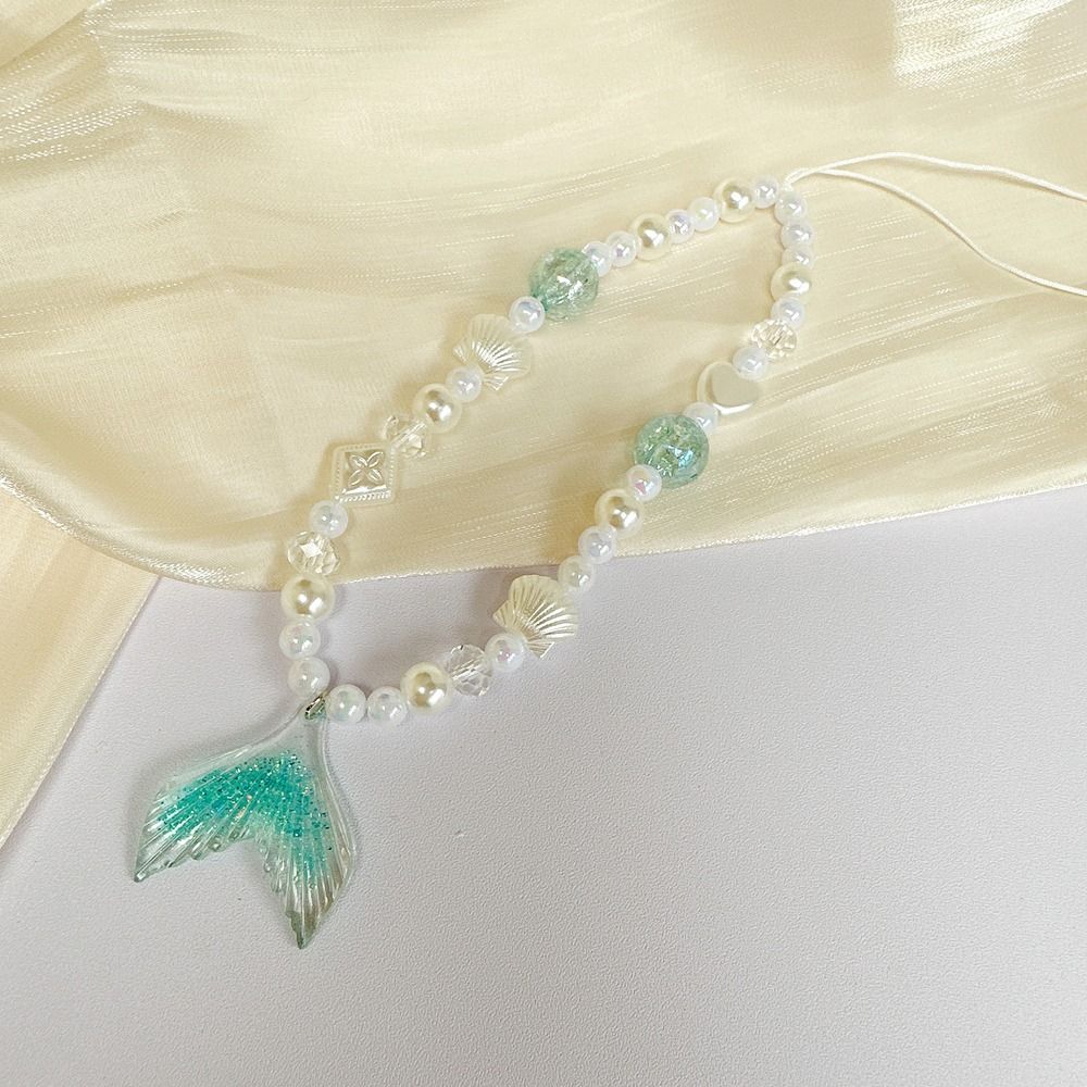 Fish Tail Mobile Phone Lanyard Shell Cell Phone Strap Jewelry Gift Bead Phone Chain  Woman Girl