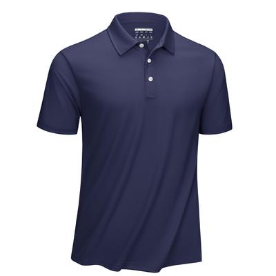 Golf Wear Polo Shirt Short Sleeve Large Size Sports Shirt Collared Trekking Combat Shirt Mountaineering Activewear Plain Dry Pique Navy L [KEFITEVD]