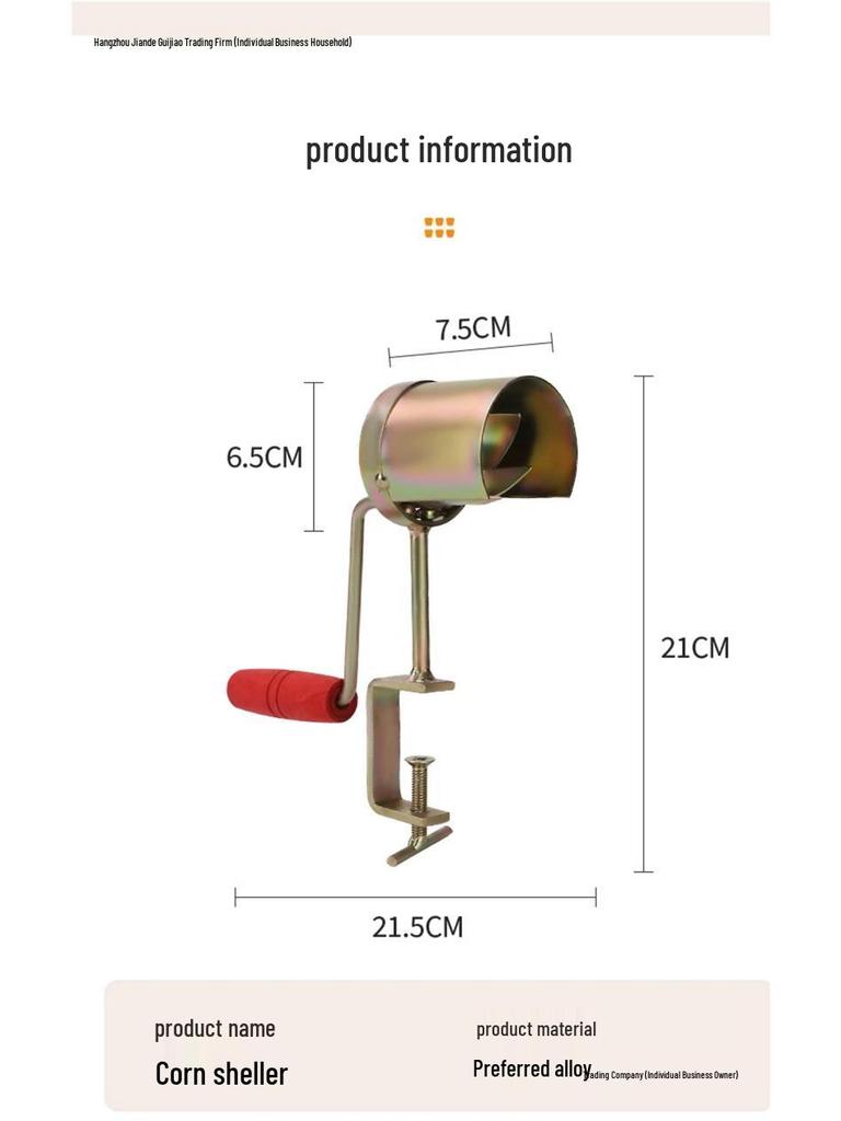 Trebbia per Mais Manuale in Acciaio Inossidabile - Manovella per Sgranatura Umida e Secca