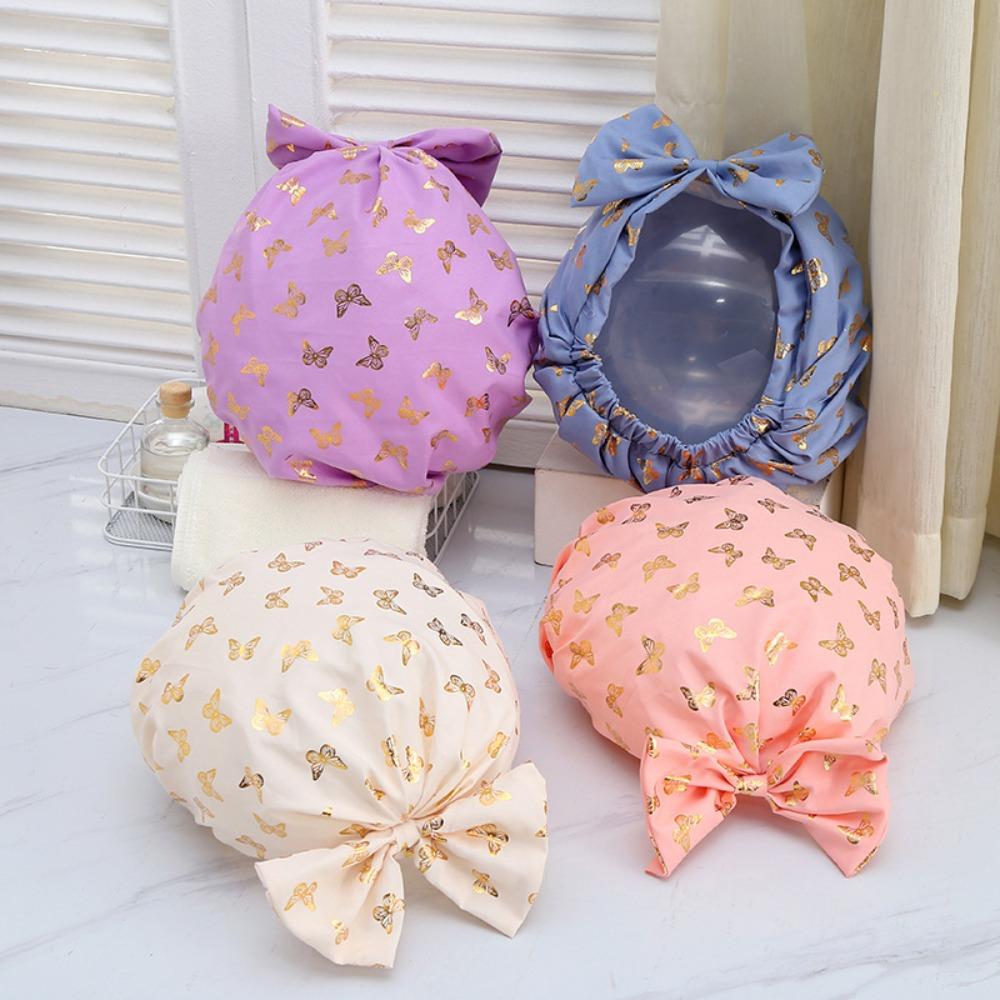 

Водонепроницаемая шапочка для сухих волос, модная шапочка для душа, креативная двойная шапочка для душа оранжевый