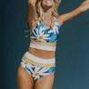 Daisy Print High-Waisted Bikini Set – European & American Style