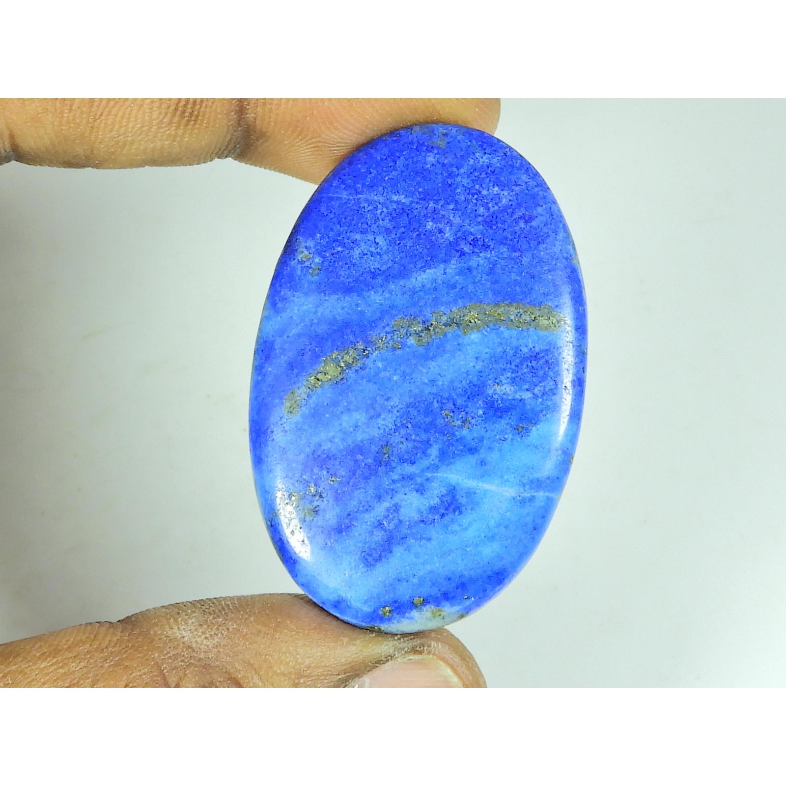 

29X45X06MM Natural Lapis Lazuli Oval Shape Cabochon Loose Gemstone 76Cts. SY-519