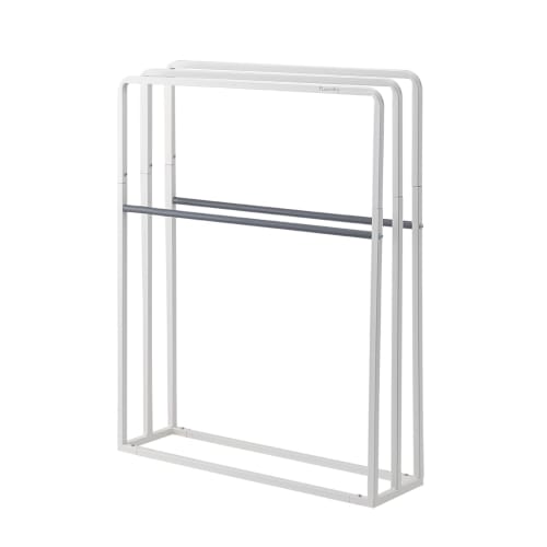 Daiya FLaundry Towel Stand, Side-Mounted Drying Rack for Face Towels, Mini Bath Towels, Bath Towels, and Bath Mats, 55cm Wide x 15cm Long x 70cm High,