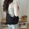 Polka Dot Hobo Bag For Women Corduroy Material Crossbody Bag With Knotted Detail Casual Korean Style Shoulder Bag Daily Commute
