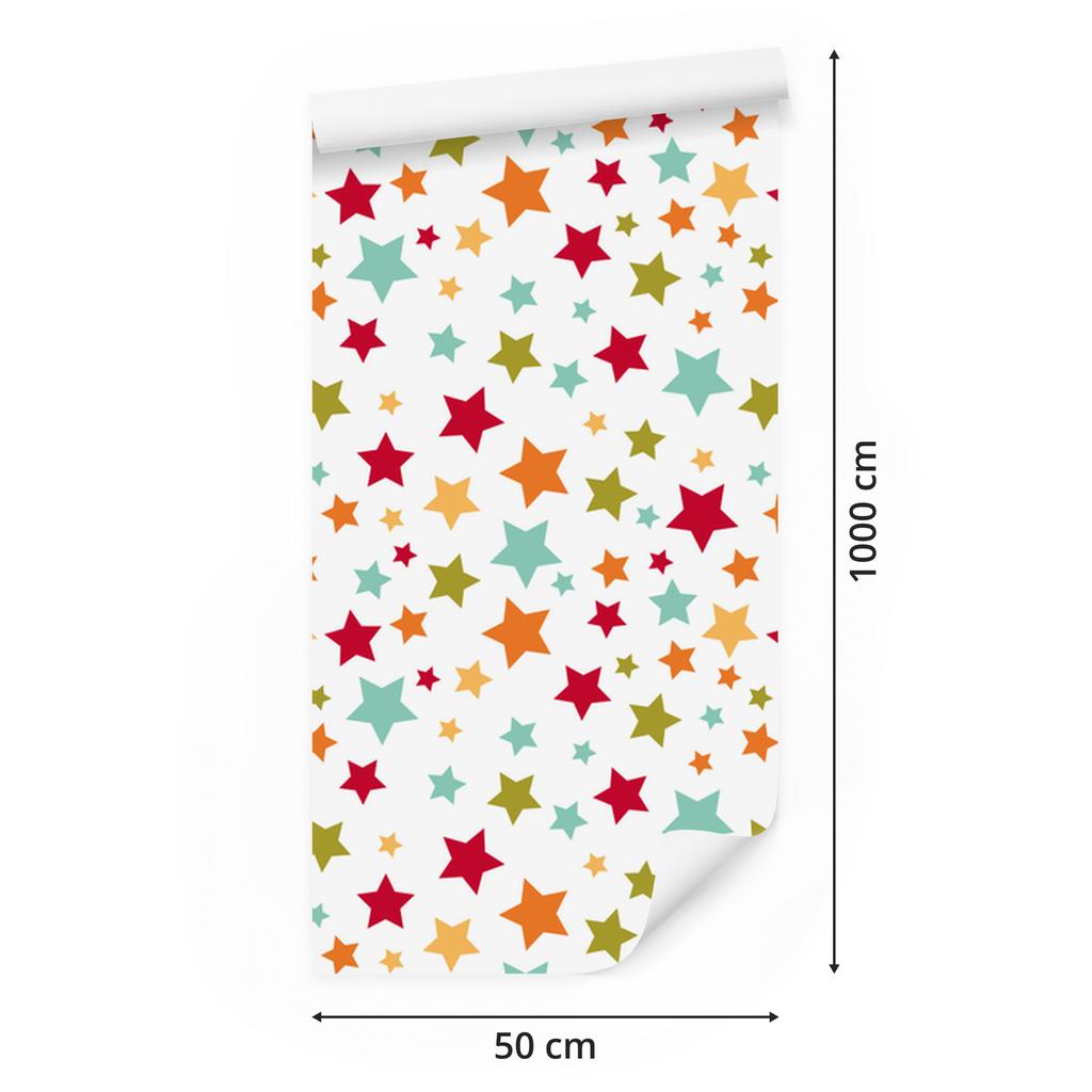 Colorful Stars Wallpaper for Living Room and Bedroom 50x1000