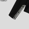INCERUN Men Spring Long Sleeve Print Undershirts Casual Slim Zipper Hem Tops
