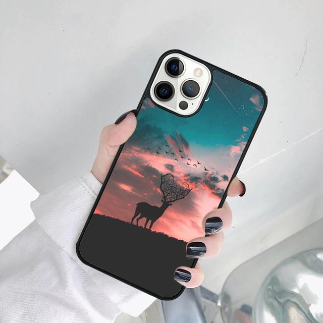 hunting Deer Sunset Phone Case Cover For iPhone 17 Air 15 Pro MAX 16 Plus 14 12 11 13 coque