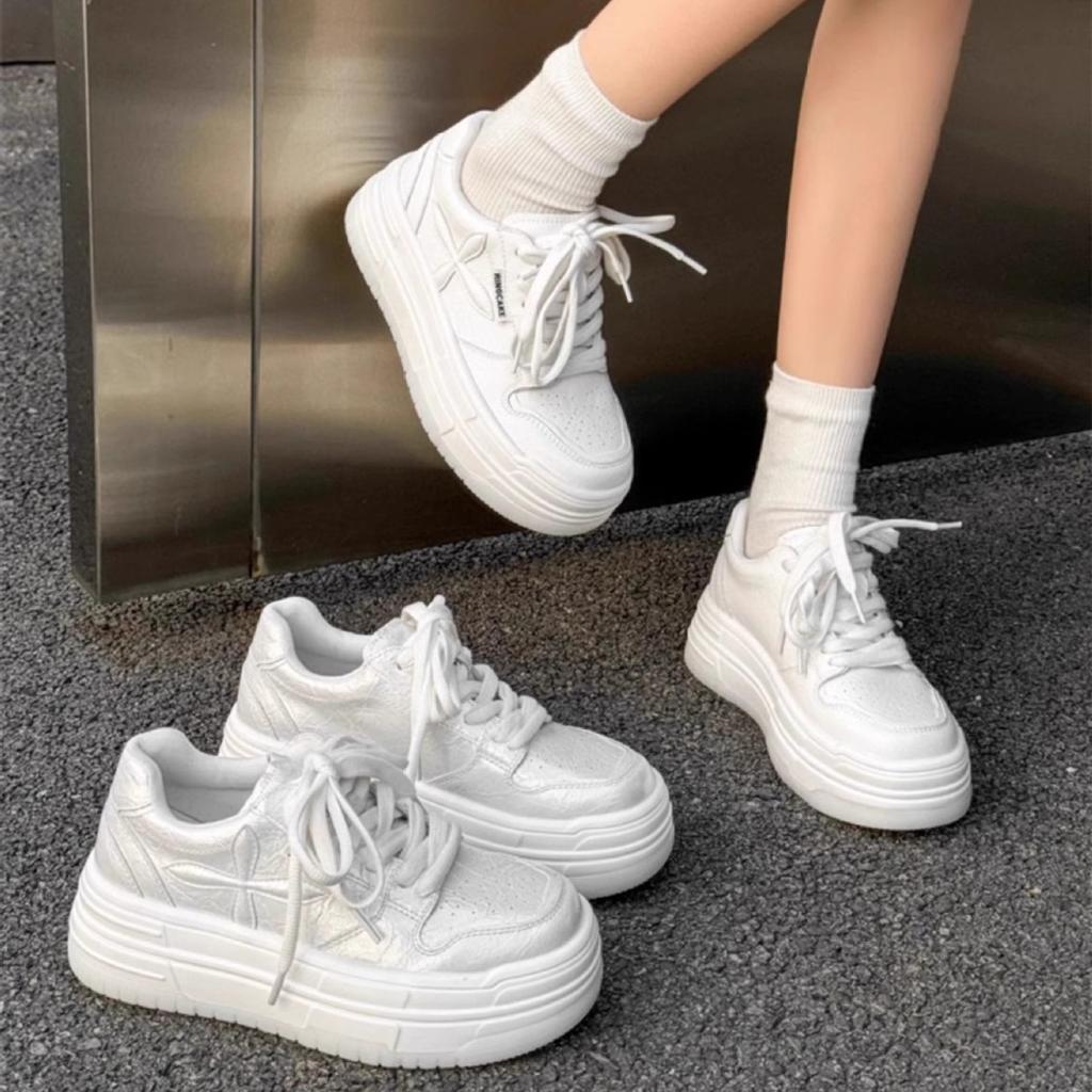 2025 new thick-soled heightening little white shoes women's autumn versatile shoes small fragrant style casual sports breadboard shoes