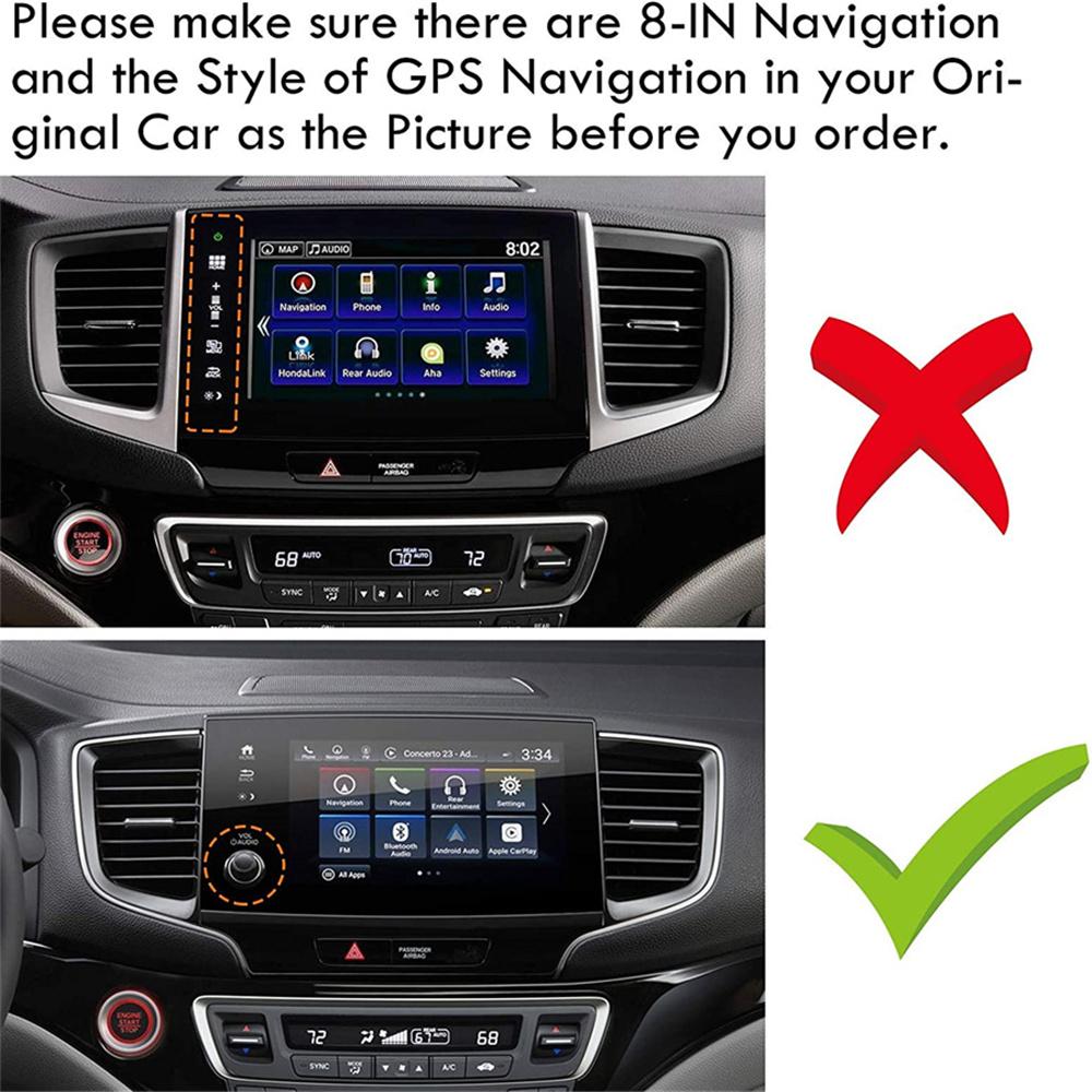 8" Navigation Display Screen Protector Tempered Glass For Honda Pilot 2019-2021