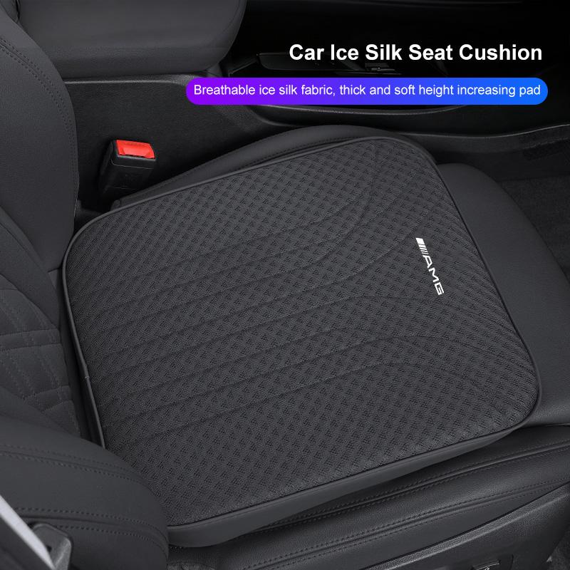 AAVH1 Ice Silk Car Seat Cushion 6CM Thick Sponge Pad Tire Valve Cap For Mercedes Benz AMG GLE GLS CLA CLE GLC CLS GLA W223 W213 W206
