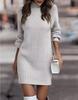 Women's Turtleneck Sweater, Long-sleeved Knitwear, Knit Dress