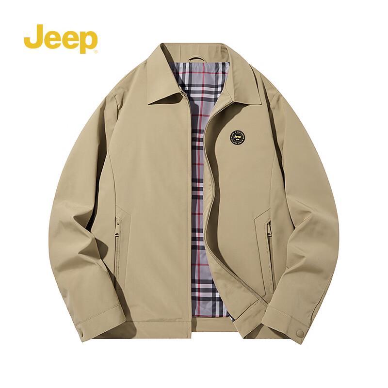 JEEP Men's Spring Autumn Lapel Business Jacket