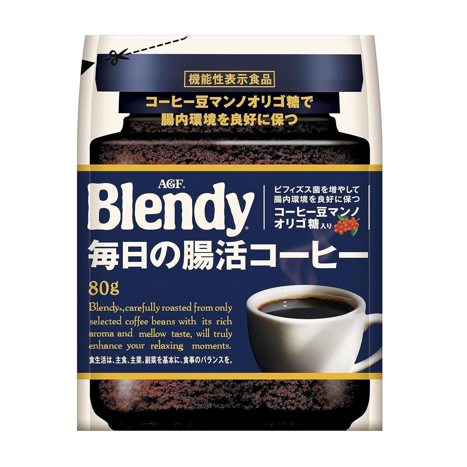 AGF Blendy Daily Intestinal Health Coffee Bag 80g Instant Dissolves Water Refill Mannan Oligosaccharide