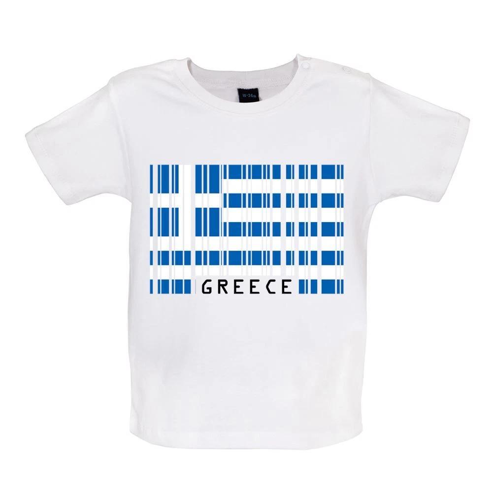 

Greece Barcode Style Flag - Baby Kids Boys Girls Unisex T-Shirt / Babygrow - Greek Flags Country Love 110