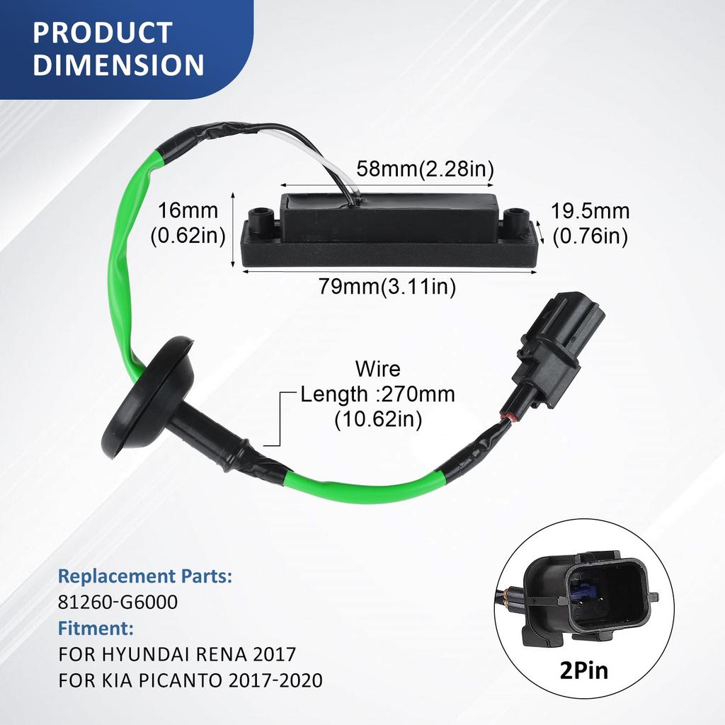 Heckklappen-Kofferraumschalter Griff Öffnungs-Schlossknopf Passend für Kia Morning für Picanto ACCENT VERNA 2017-2023 81260-G6000 81260-G6010
