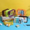 PVC Clear Travel Storage Bag Waterproof Durable Toiletry Makeup Organizer for College Dorm Bathroom Vacation