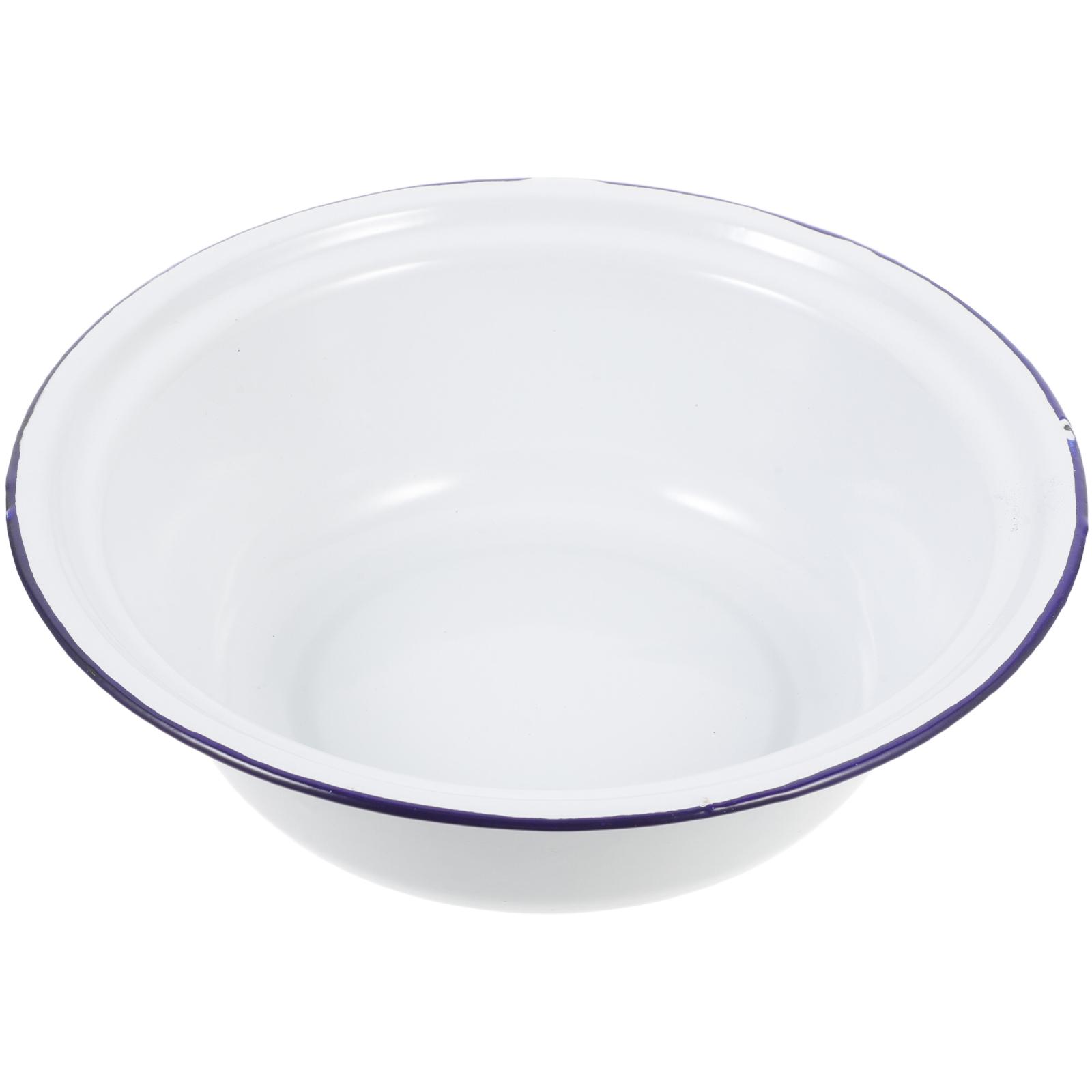 

Старомодная эмалированная миска для дома с загнутыми краями, для овощей и фруктов, для смешивания супа, салата, кухонный держатель, контейнеры для еды