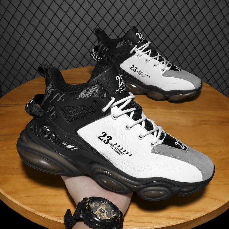 Autumn and winter velvet sports shoes men's shoes versatile men's casual dad shock-absorbing basketball running shoes