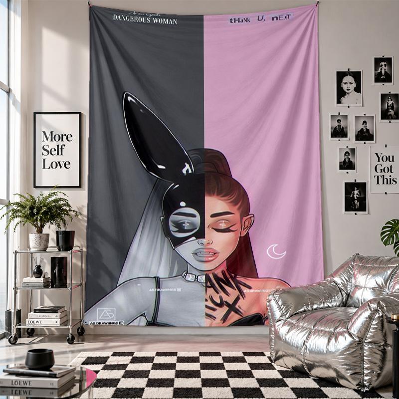 Wall TapestryAriana Grande Art Hanging Cloth Decorative Background Cover for Room Decoration