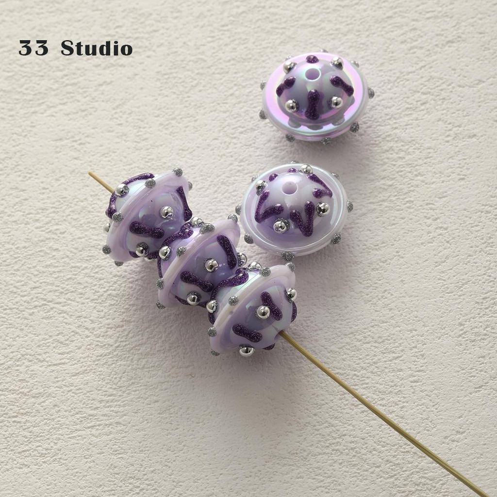 Pure Hand-painted Beads Stickers Diamonds Set Pearl Diy Jewelry Accessories Material Package Beads Car Pendant Cell Phone Chain Beads