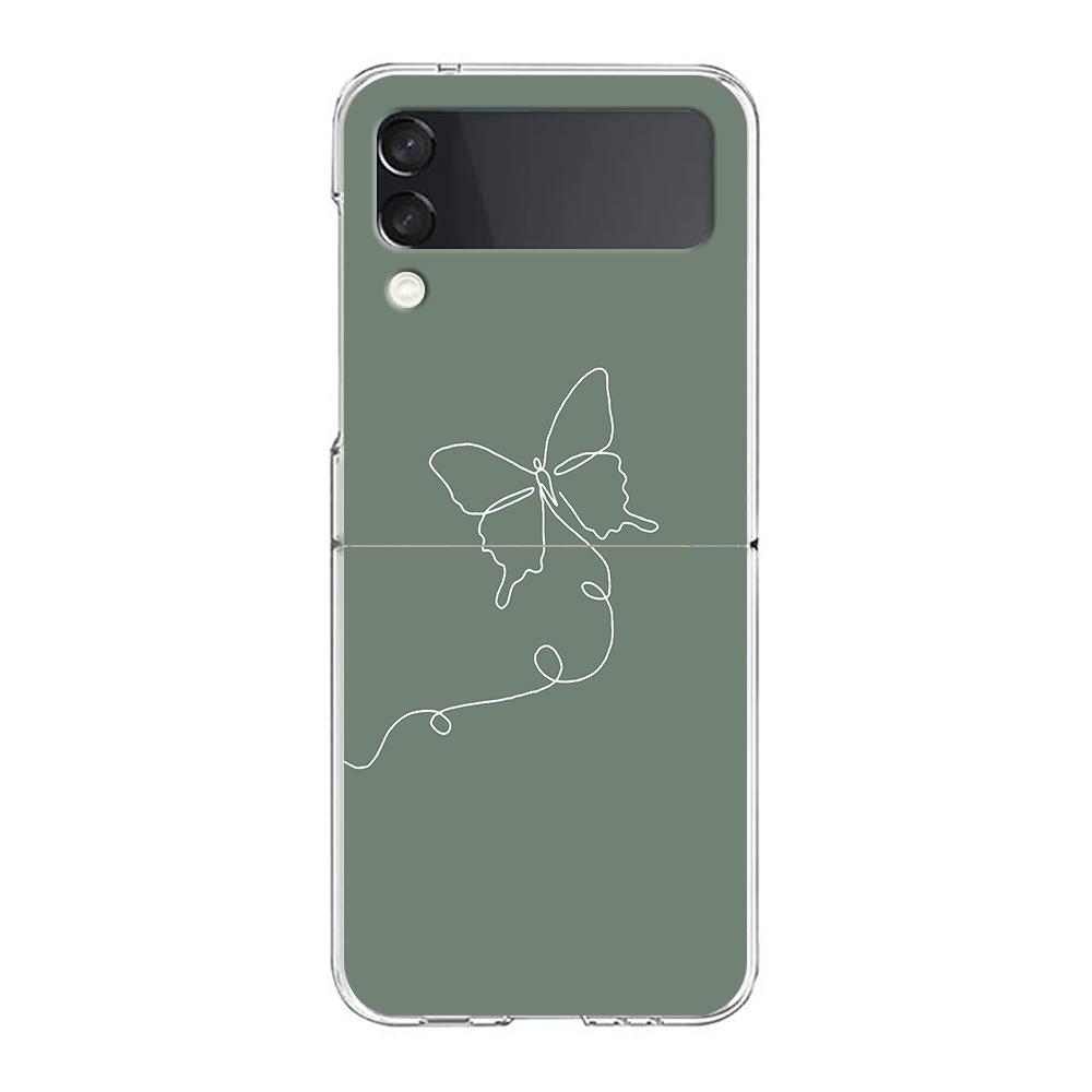 Art Flower Phone Case For Samsung Galaxy Z Flip 7 6 5 4 3 For Samsung Flip7 Flip6 Flip5 Shockproof Dustproof Hard Folding Cover