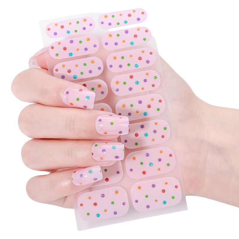 Gradient Nails Polish Sticker French Tip Gels Nail Strips Nails Polish Wraps Glossy Gels Nail Sticker Manicures Sticker