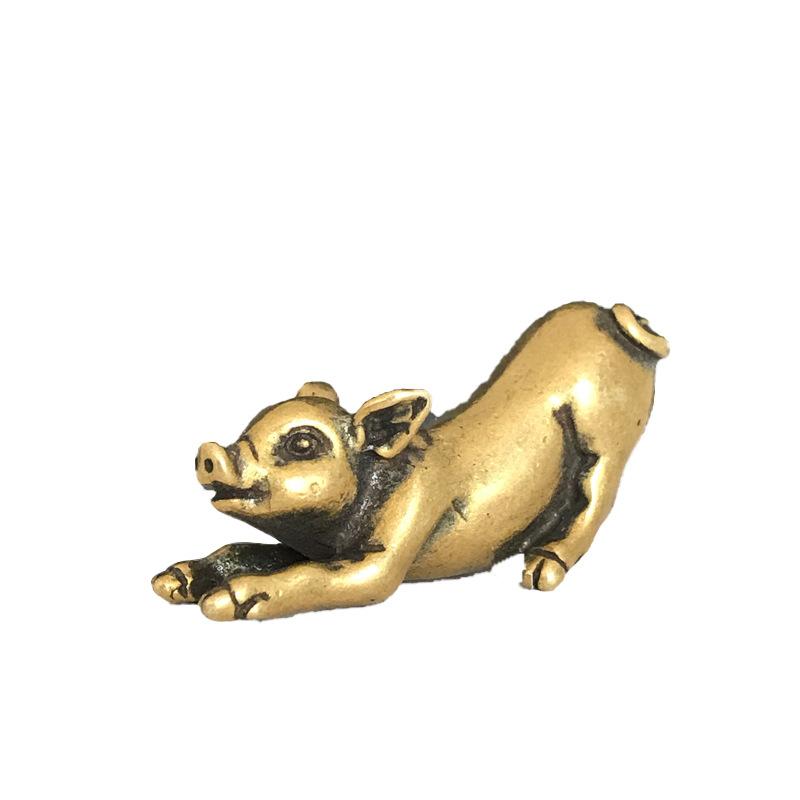Zodiac Ornament, Solid Creative Cute Decoration, Brass Pig Craft Gift