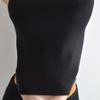 Glutinous Knitting off-Shoulder Base Shirt Vest Women's Clothing Spring and Summer Simplicity Silm Slim Looking Stretchy Underwear Sleeveless Tops