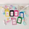 1Pc Ins Black Pu Card Holder Kpop Photo Card Display Pendant Student Id Card Storage Protective Cover Kpop Stationery