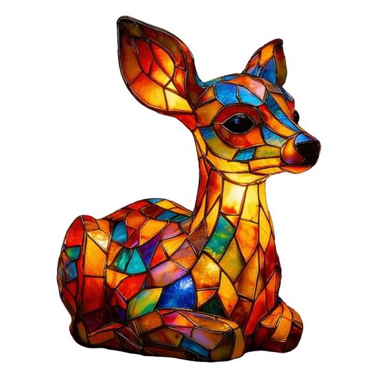 Night Light Handmade Vintage Resin Animal Rainbow Lamp USB Powered Soft Warm LED Light for Bedroom Desk Decor